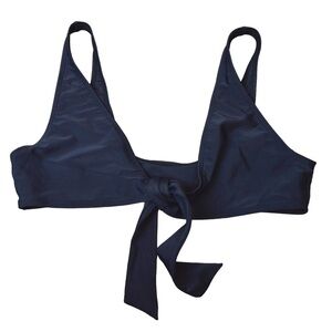 CUPSHE Black Front Tie Bikini Swim Top, Size‎ Small